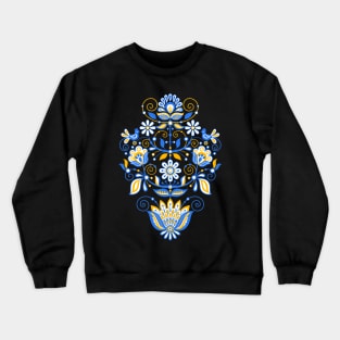 Pattern with The Tree of Life Inspired by Ukrainian Traditional Embroidery Crewneck Sweatshirt